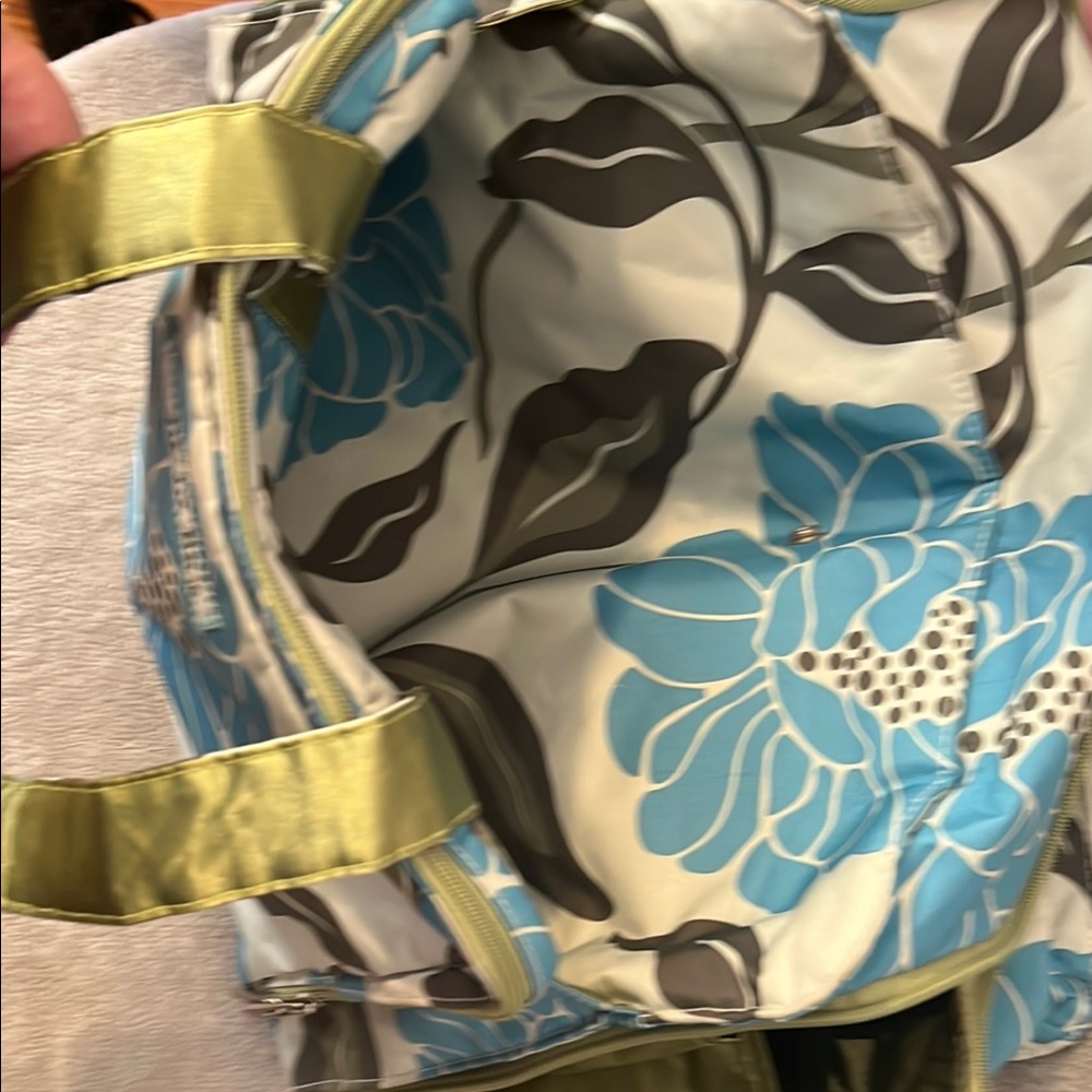 Ju-Ju-Be Blue and White Baby Bag with Modern Floral Design - Picture 5 of 7